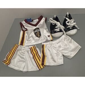 Build A Bear NBA Cleveland Cavaliers White Jersey and 2 Shorts and Shoes